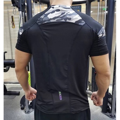 Breathable Sport short sleeve  t Shirt men Running Fitness Mesh t Shirt Tight Soccer Gym Quick drying tee men Sportswear